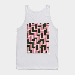 Tiled Design in Pinks and Greens Tank Top